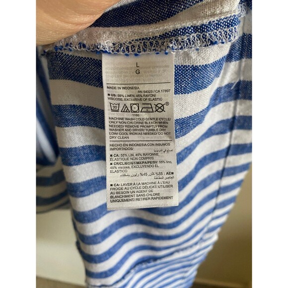 NWT Old Navy Fit & Flare Sleeveless Midi Dress Blue White Stripe Size Large - Picture 8 of 10